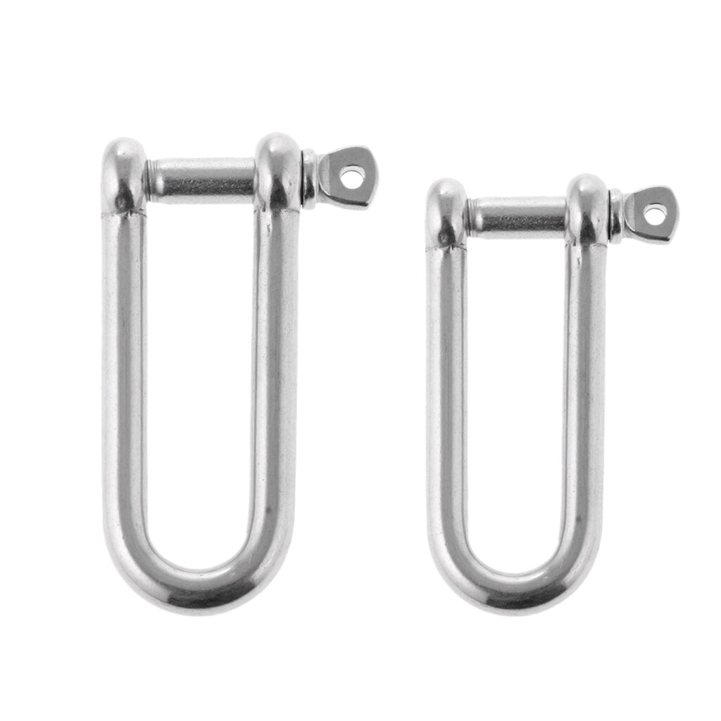 2pcs 316 Stainless Steel Long D Shackle Boat Marine Chain Rigging 3/8" 5/16"