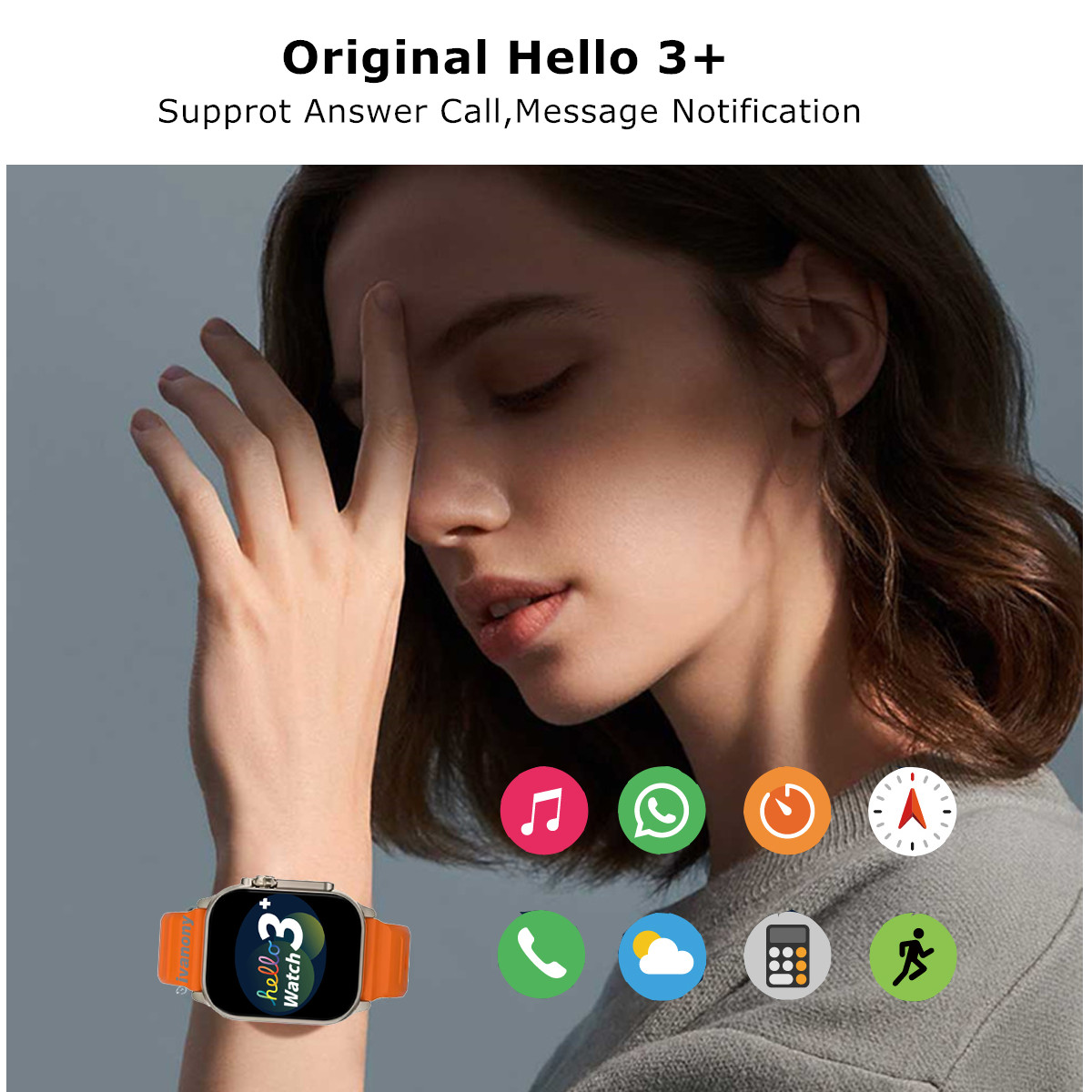 Relógio inteligente hello watch 3 plus ultra 4gb 49mm tela amoled resposta chamada assistente de voz chatgpt ebook duplo núcleo rastreador de fitness