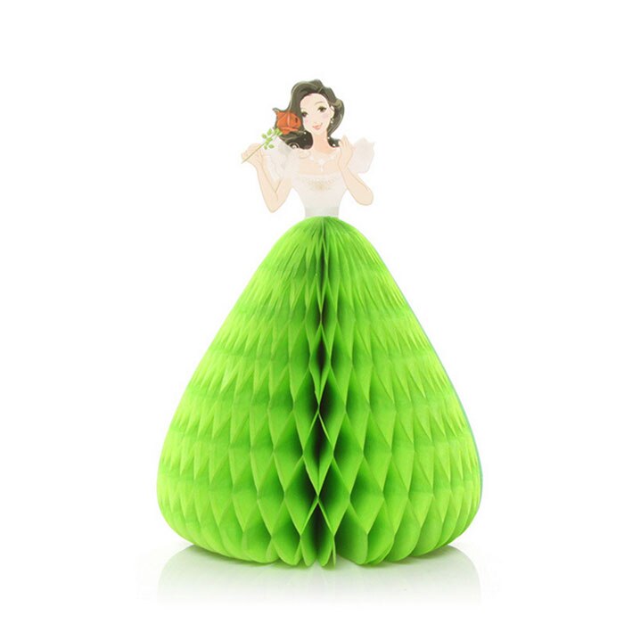 Carte d'invitation princesse pour enfants | 1 pièce, carte de vœux à message, carte d'anniversaire créative, carte de vœux 3D, carte de vœux pour enfants: Green 02