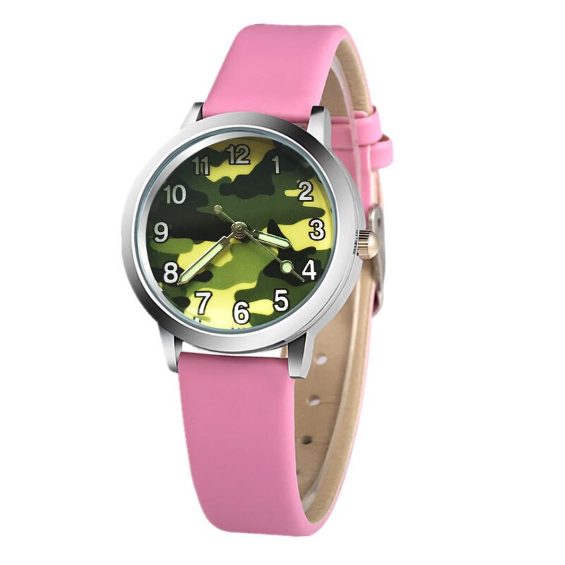 6 kleuren Klassieke Digitale Meisje Jongen Dames Horloge Kind Quartz Horloge Camouflage Print kinderen Horloge Klok kids horloges