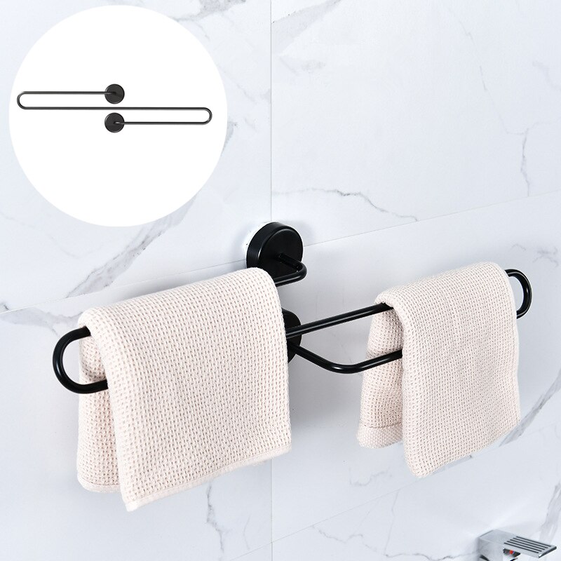 Punch-Gratis S Type Badkamer Handdoekenrek Keuken Metalen Rag Rack Badkamer Handdoek Hanger Rack