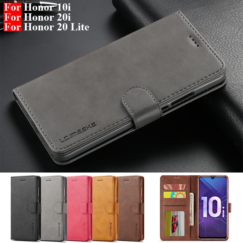 Case On Honor 10i Case For Honor 20i Phone Cases Leather Vintage Wallet Cases Huawei Honor 20 Lite Cover Flip Magnetic Cover 10i