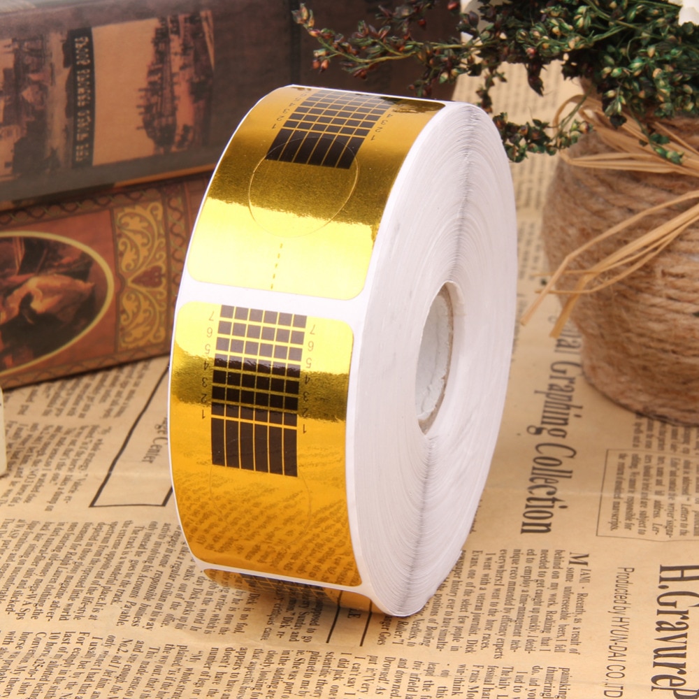 500 Pcs Nail Forms Guide Art Tips Extension French DIY Tool Acrylic UV Gel Sculpting Extension Forms Nail Guide Sticker Tape