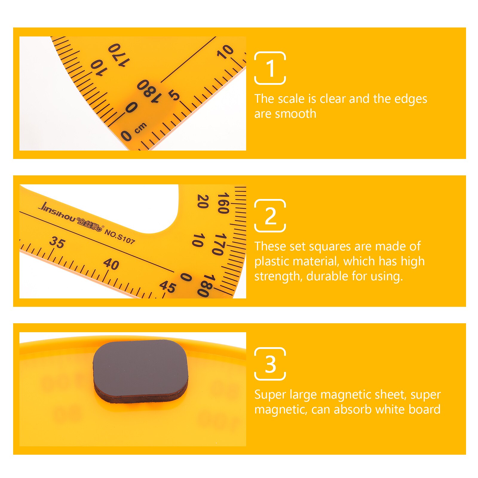 Teaching Tool Plastic Protractor Angle Protractor Measuring Protractor for Math Teaching Blackboard Teacher