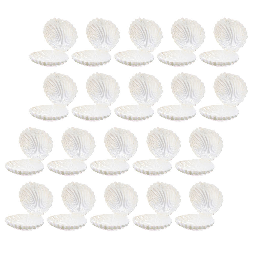 20 Pcs Shells Candy Box Sea Shell Holder Mermaid Party Decor Table Containers Plastic Jars Shells Dish Popcorn Seashell