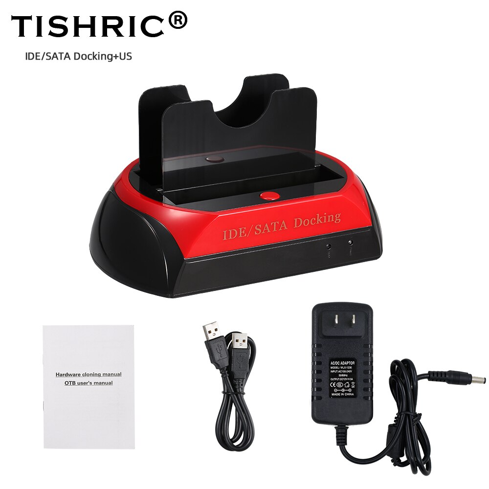 TISHRIC-estación de acoplamiento de Hdd todo en 1, estación de acoplamiento de disco duro externo Usb 2,0 a SATA IDE para 2,5, 3,5 pulgadas: US no card slot
