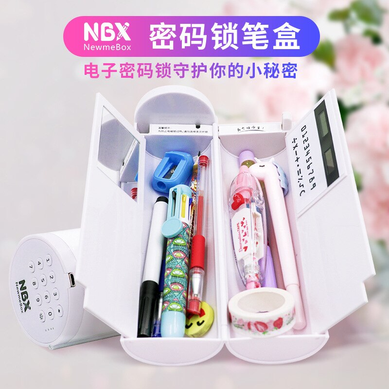 Elektronische Code Lock Kawaii Pen Box Multifunctionele Slimme Technologie Briefpapier Doos Trousse Scolaire Stylo