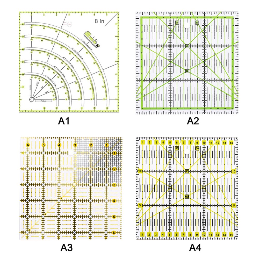 Hand Art Diy Patchwork Liniaal Multifunctionele Ambachten Naaien Naald Gereedschap Voet Naad Heerser Naaien Splicing Quilten Scrapbook Diy