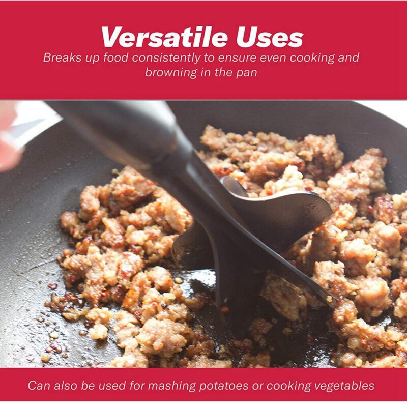 Vlees Chopper, Grond Rundvlees Stamper, Hittebestendige Vlees Stamper Voor Hamburger Vlees, chop En Roer Vlees Stamper Tool
