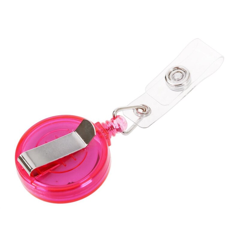 2 st infällbara liftkort id-kort märkeshållare nyckelring med clips, rosa och orange