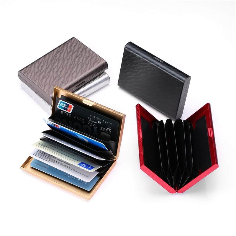 ZOVYVOL RFID Blocking Card Holder Wallet Men Women Slim Single Box Smart Aluminium Metal Wallet Black Thin Mini Wallet