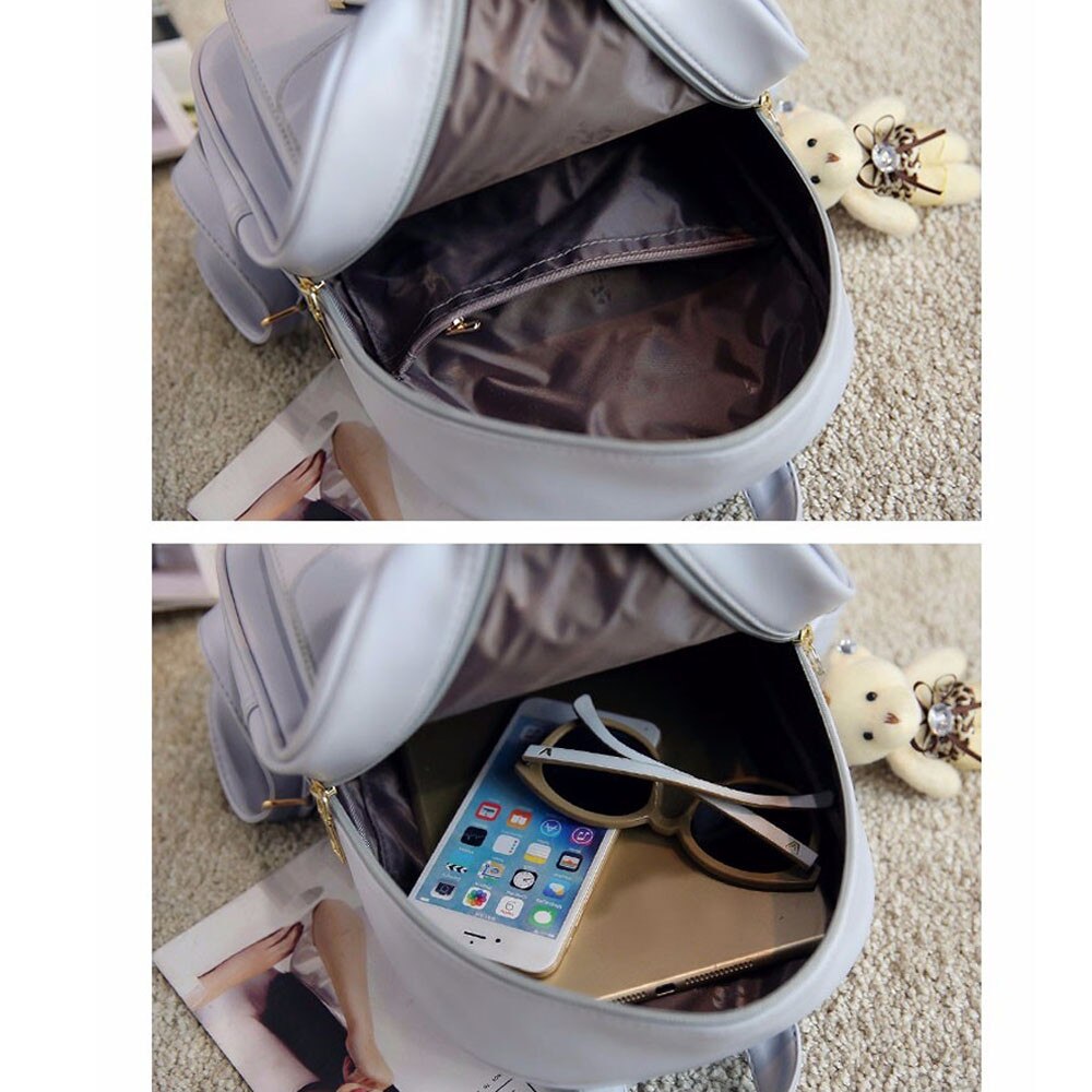 Frauen vier setzt Rucksack Große Kapazität Mädchen Reise Rucksack Mochila Mujer Rucksack Frauen Pu Leder Tasche # g30