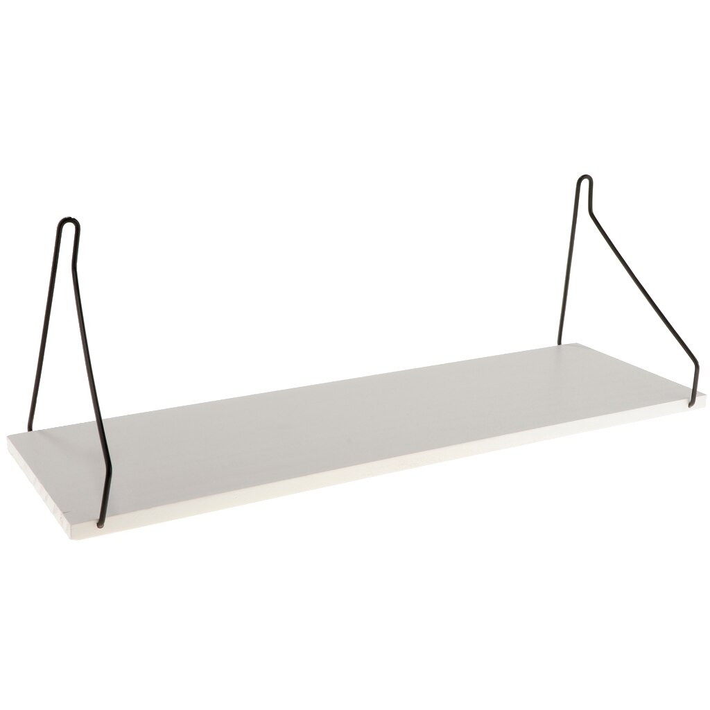 Prateleiras flutuantes para parede, prateleira rústica para armazenamento de metal, decoração da casa, azul/branco: White L