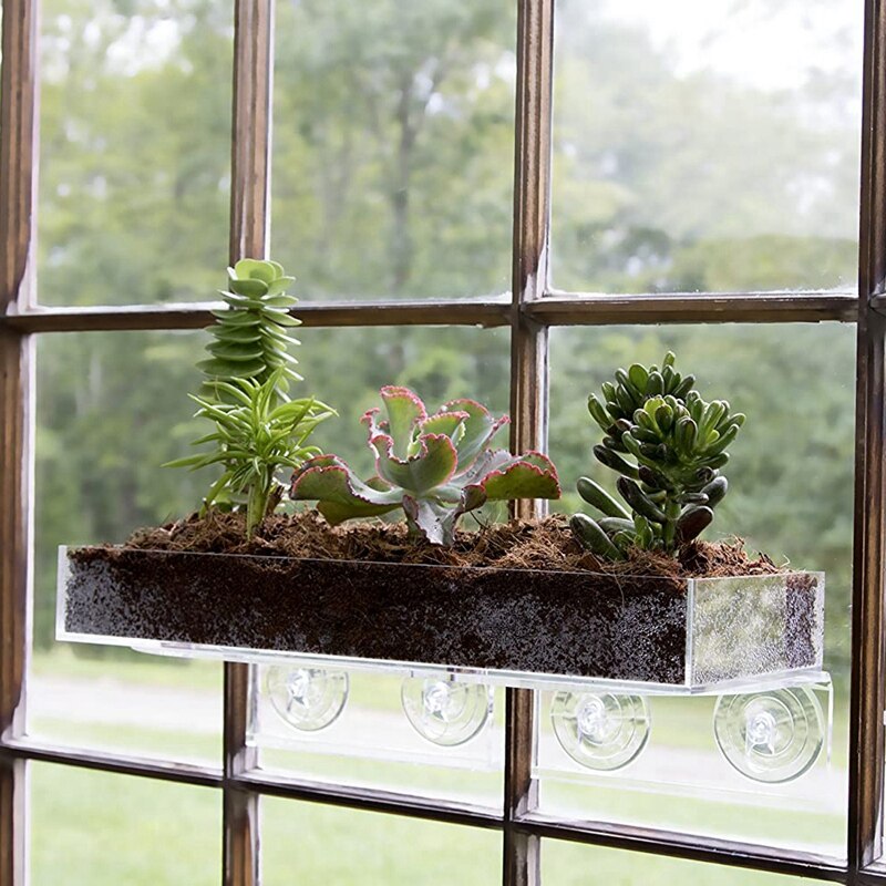 2x Ledges Suction Cup Window Shelf Plant Window Shelf Indoor Window Plant Shelf for Indoor Plant Garden