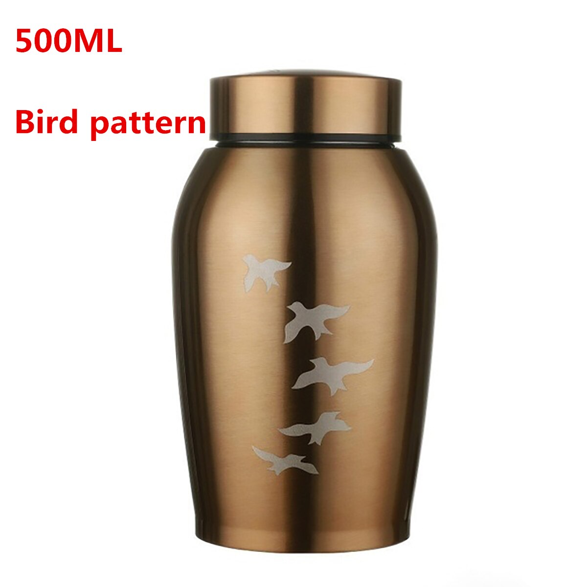 500Ml / 250Ml Stainless Steel Pet Urns For Dogs Cats Birds Hamsters Rabbits Cremation Ash Coffins Burial Of Ashes Pet Memorial: 500ML Bird2