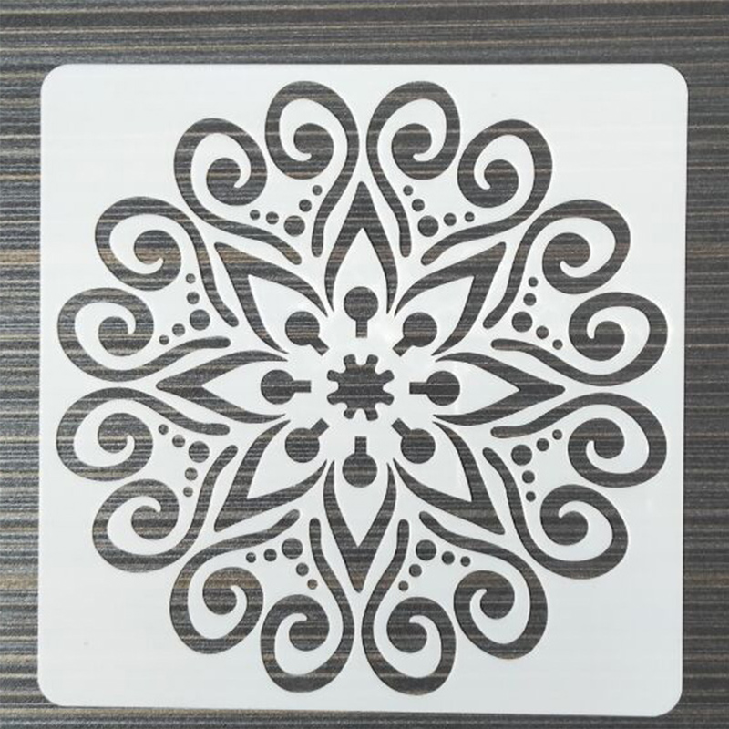 30*30cm geometriska mandala gör det själv lager stenciler väggmålning möbler scrapbook färgläggning prägling album dekorativ mall: C8