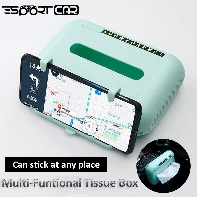 Auto Accessoires Tissue Doos Handdoek Sets Magic Sticker Auto Interieur Opbergdoos Voor Telefoon Houder Nummer Plaat Cad