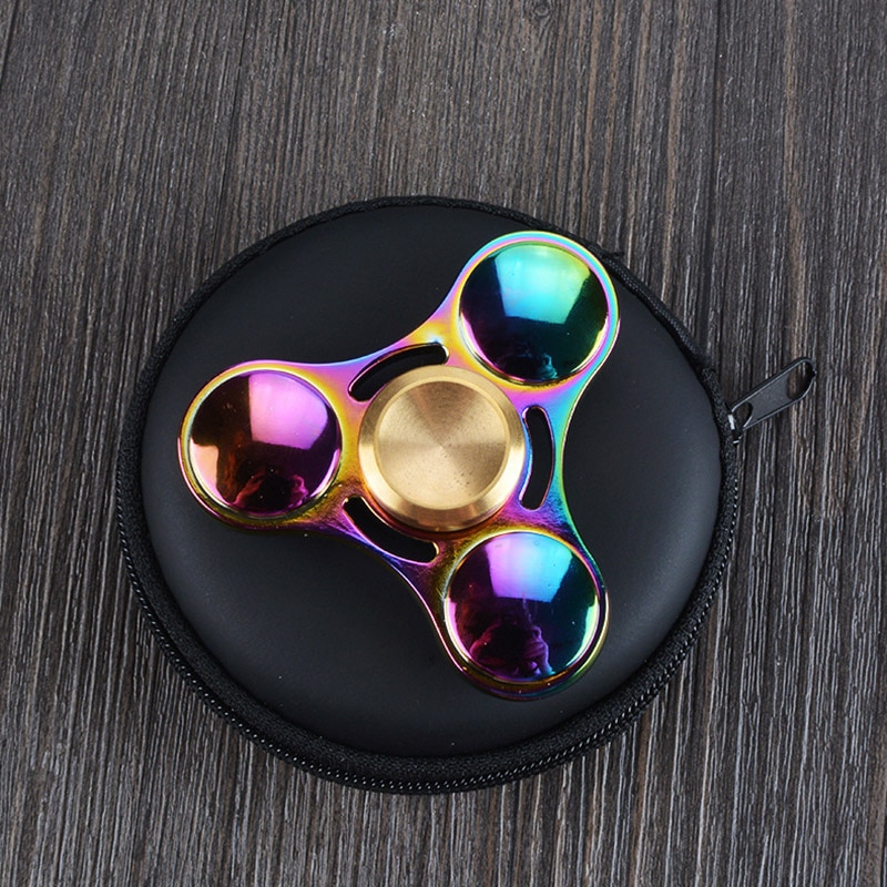 Kleurrijke Regenboog Fidget Spinner Metalen Hand Spinner Ongeveer 5 Minuten Voor Autisme Rotatie Anti Stress Speelgoed Kids Kinderen