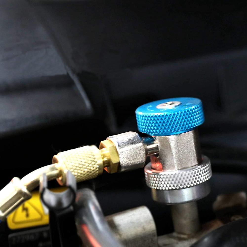 2 st biljusterbara  r134a adapterbeslag snabbkoppling hög låg ac freon grenrörsslangkonverteringssats , 1/4 "hvac