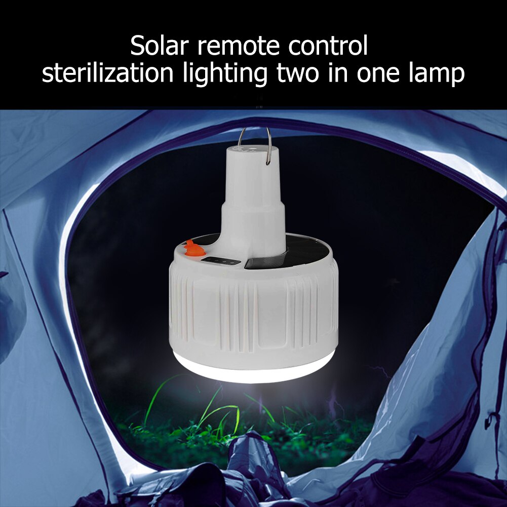 Klassisk slitesterk bærbar uv solenergi ledet steriliseringslampe praktisk multifunksjonell fjernkontroll leirtelt nattlys