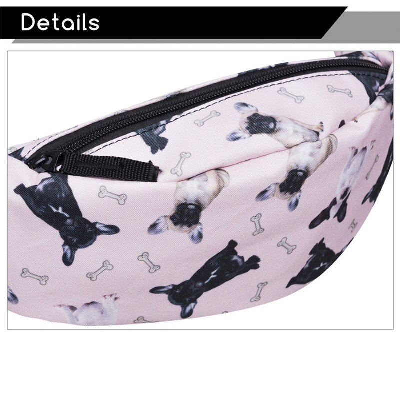 Jom Tokoy women fanny packs Bulldogs 3d printing Mobile Phone Bag women's zipper bag Waist bag bum bag