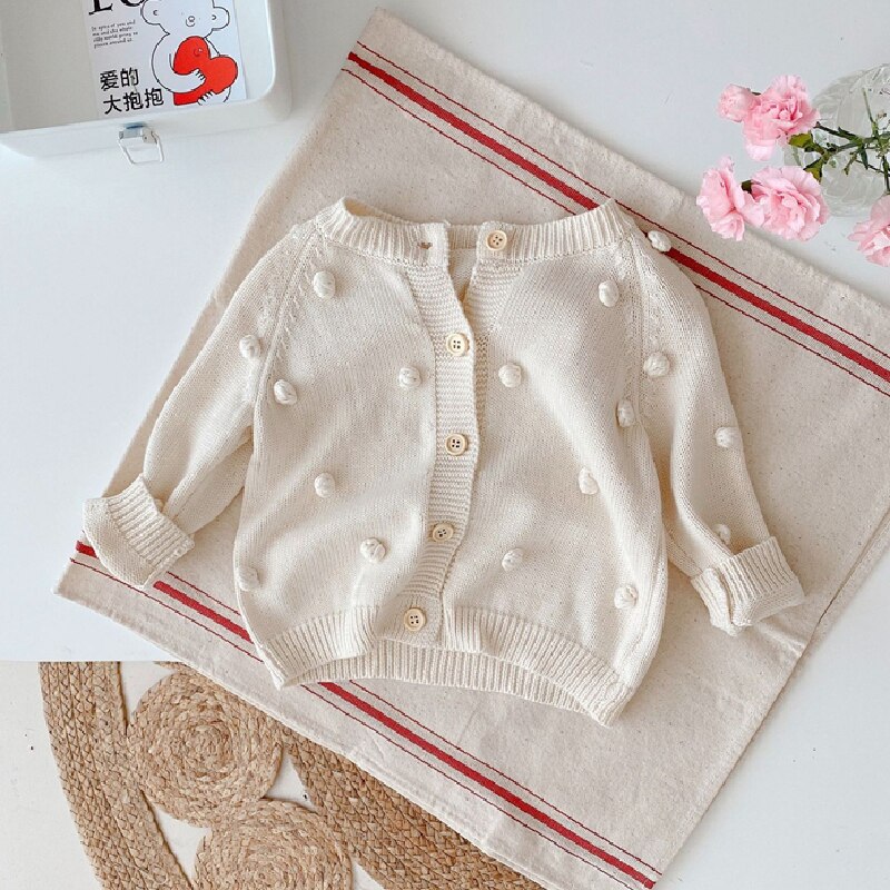 Baby Kids Clothes Girls Sweaters Autumn Cute Solid Knitted Coat for Girl 100% Cotton Long Sleeve Children's Clothing: Z373W / 24M
