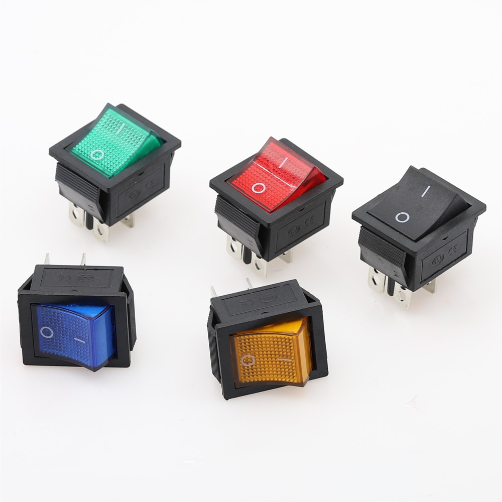 KCD4 Op-Off 16A 250VAC/20A 125VAC Rode Knop Licht Tuimelschakelaar 4 Pin Rocker Schakelaar