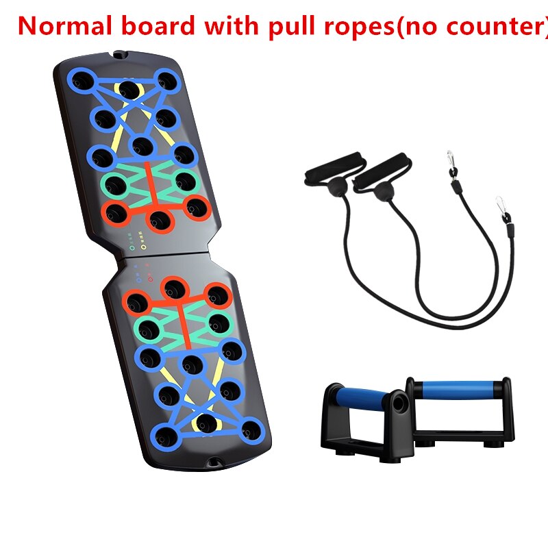 Multi-function Counting Push Up Rack Board Sports Workout Fitness Stand Abdominal Muscle Training Gym Equipment Exercise Machine: Normal with ropes