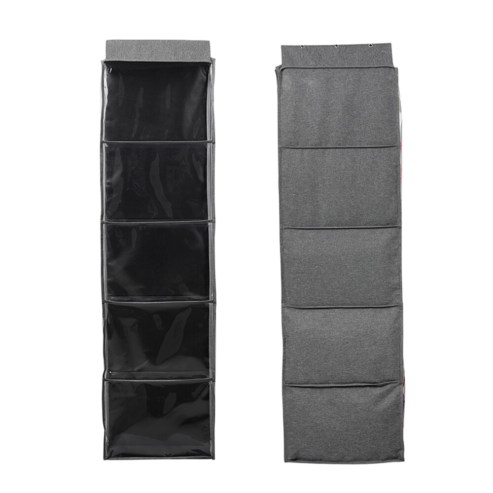 Foldable Hanging Clothes Storage Wool Knitting Bag 5-Shelf Clear Yarn Wall Display Bulk Organizer Collapsible Display Holder