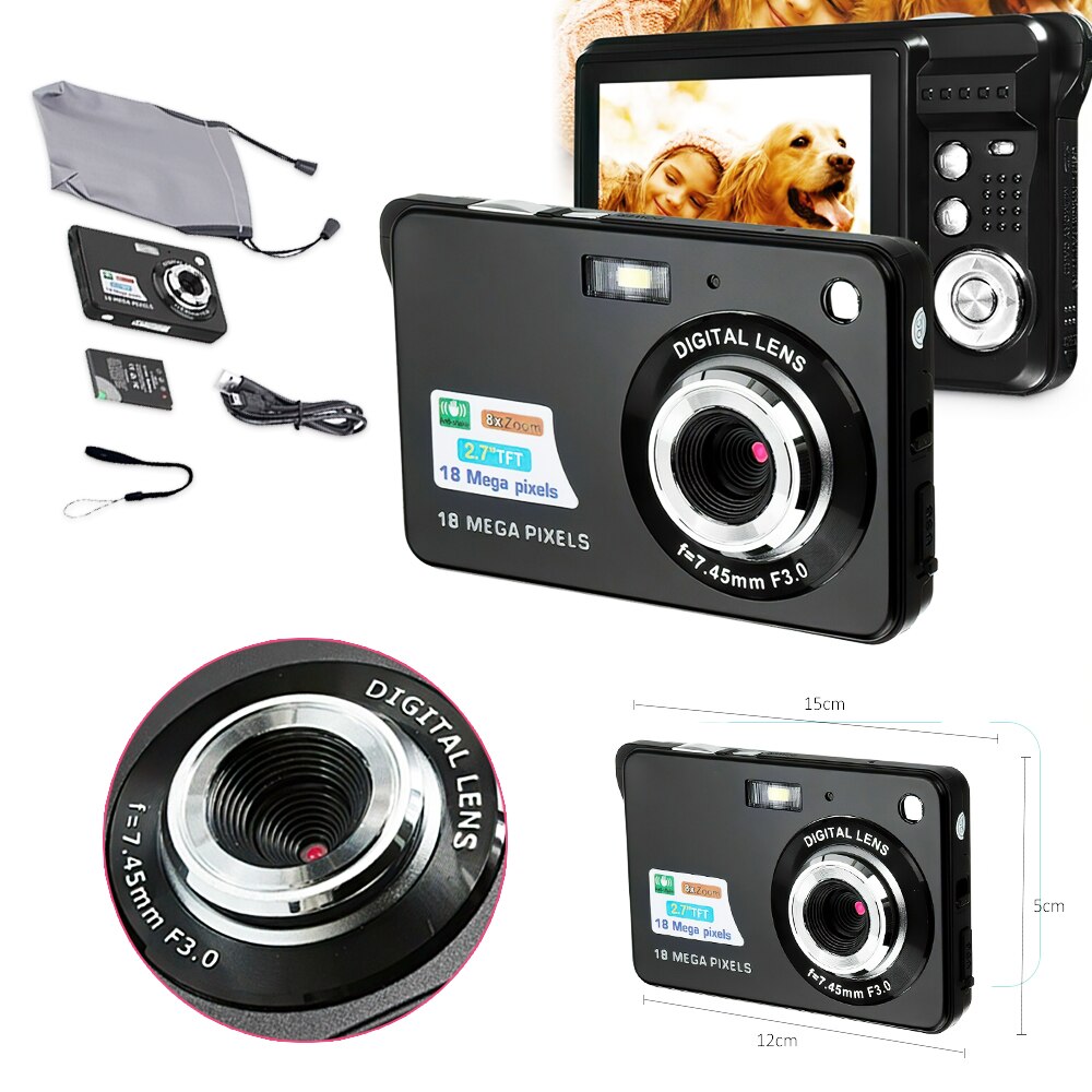 2.7 Inch Hd Digitale Camera Tft Lcd Display 18MP Zoom Anti-Shake Camcorder Video Cmos Micro Camera Kinderen