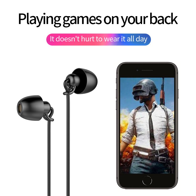 3.5 High Fidelity Silicon Soft Sleep Headset with Microphone and Noise-cancelling Headset for All Mobile Phones