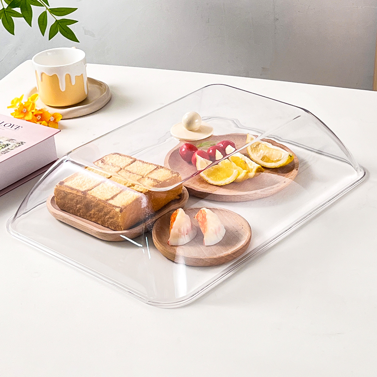 Transparent Insulated Food Cover Plastic Food Fresh-keeping Cover Anti Splatter Insect Proof Vegetable Cover Kitchen Accessories