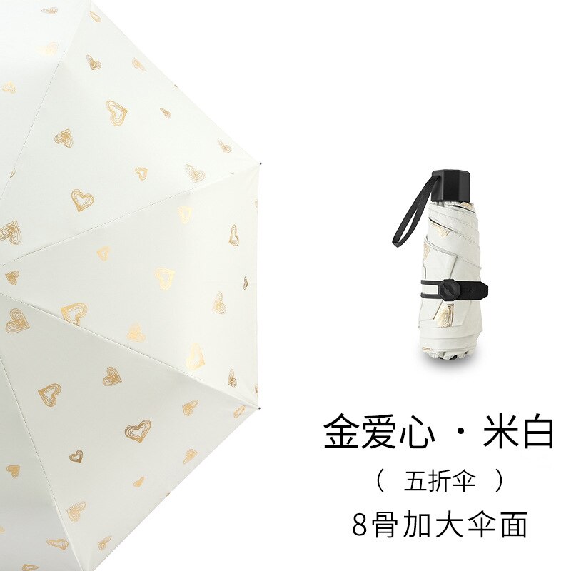 50% pocket sun umbrella sun protection ultraviolet sunshade folding women small portable sunny rain dual-use umbrella: 8 bonesC