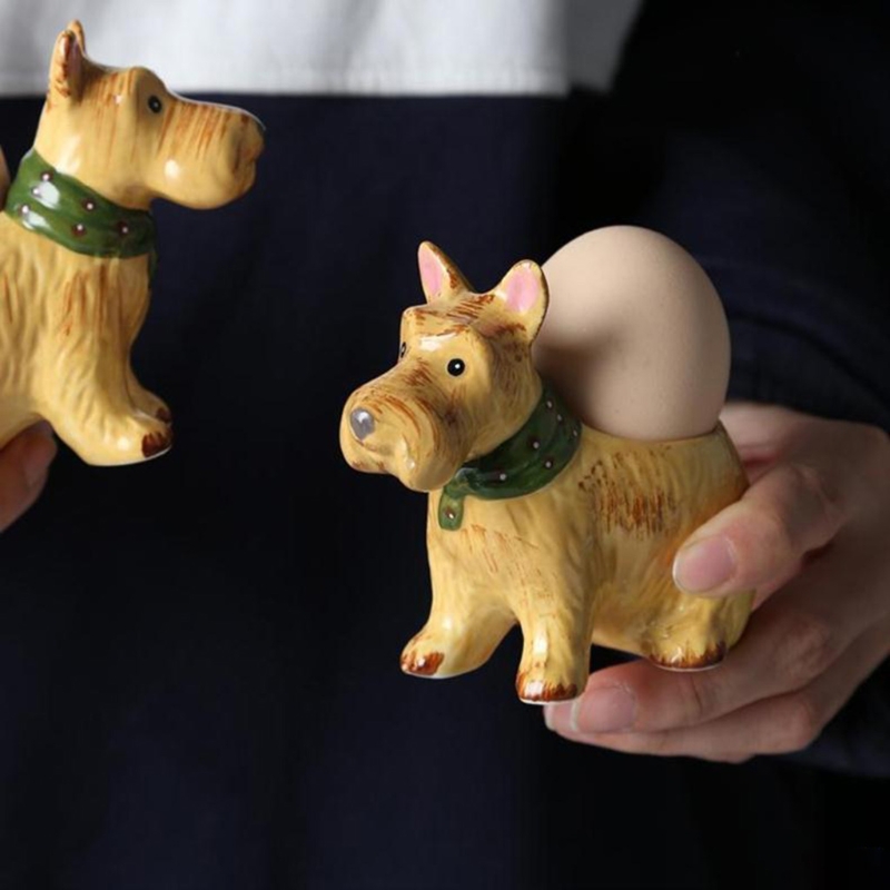 Coquetier en forme de chien mignon, porte-œuf en céramique, porte-œuf en porcelaine, ustensile de cuisine