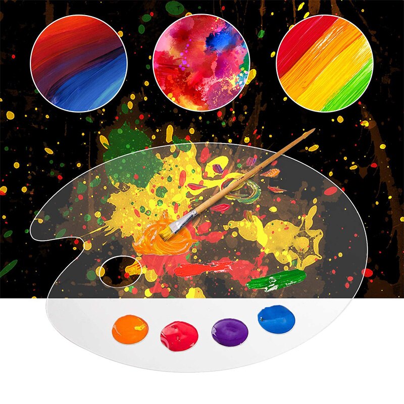 Clear Paint Palettes Non-Stick Oval Artist Paint Mixing Palette for Acrylic Oil Paints Mixing (12 inchX15.7 inch)