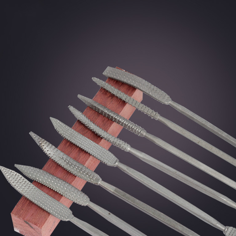 200mm 8pcs Wood Working Rasp Riffler File Set Double Ended Coarse Hand Tool Rasper For Wood Carving