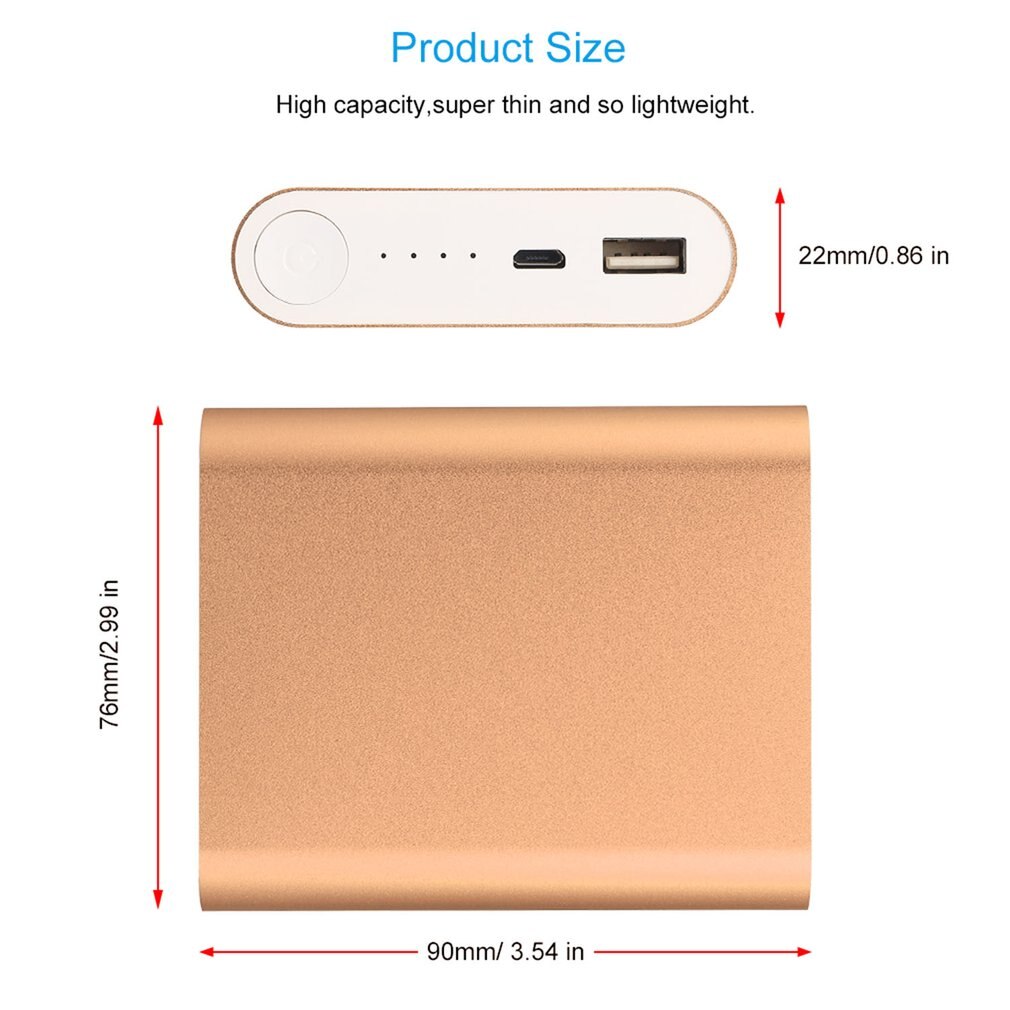 Universele Externe Li-Ion Batterij Oplader Power Bank Voor Smart Telefoon Nominale Capaciteit 10400Mah Werkelijke Capaciteit 5200Mah