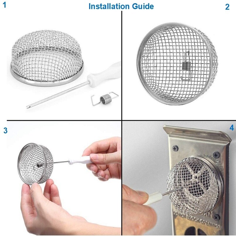 2 Pcs Insect Proof Exhaust Outlet Mesh Cover RV Trailer Camper Motorhome Flying Insect Screen for Furnace/Battery Vent Cover