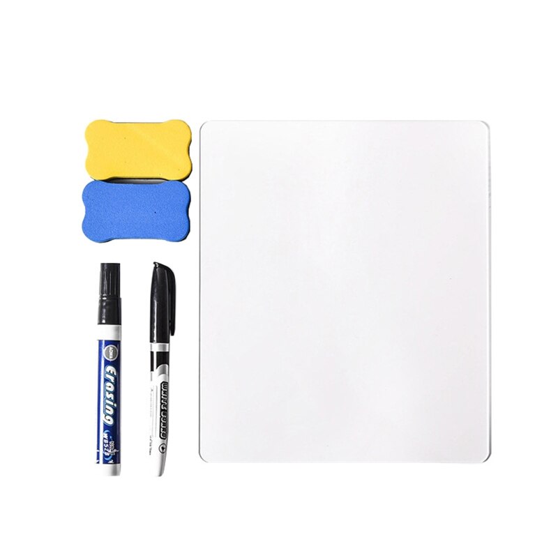 Clear Studying Board Kit Small Large Acrylic Board Notes Memos Pad Include Blue/Black Markers Dry Erasers for Student: large