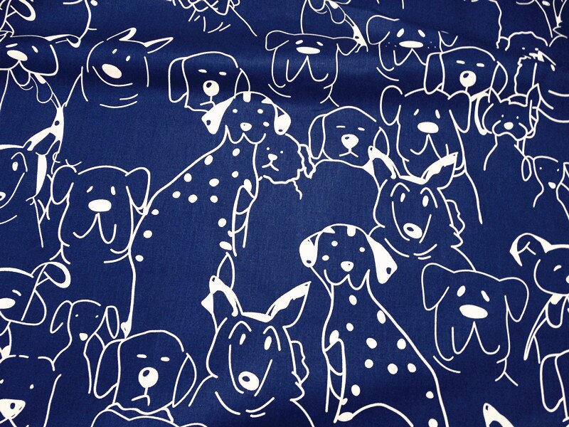 Chien Dot impression tissus à la main tela algodon bricolage couture Patchwork bébé robe lit couture vêtements tissu coton sergé tissus: 200x160cm / Cotton Fabrics 03
