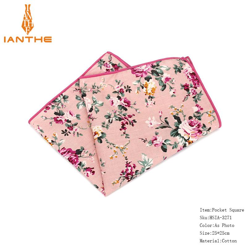 Brand Style Hankerchief Scarves Vintage Cotton Pocket Hankies Men's Pocket Square Handkerchief Flower Paisley Hanky: IA3271