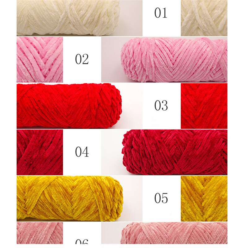 Velvet Yarn Crochet Chenille Knitting Yarn DIY Thread Baby Blanket Sewing Supplies 1 Roll Chenille Yarn Threads Knitting