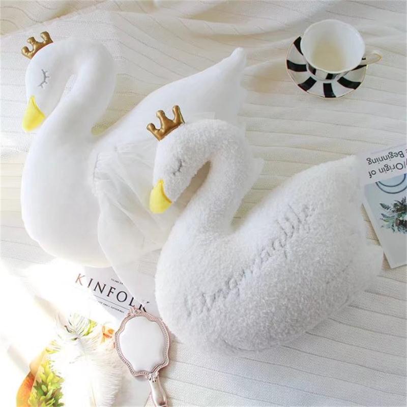 Babypude svane krone gaze pude pude baby ledsage sovende dukke børns seng værelse dekoration legetøj