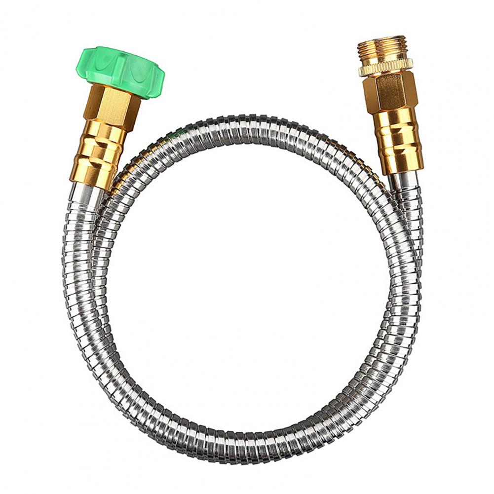 1-3M Short Garden Hose Metal Leakproof Leader Hose Universal Fit Secure Connection Garden Watering Stainless Steel Flexible Hose: WHITE