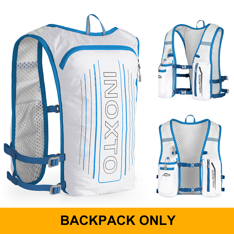 Reflektierende Weste für Damen und Herren, verstellbarer Brustgurt, Lauf-Trinkweste, leichter reflektierender Trinkrucksack, su: weiße farbe