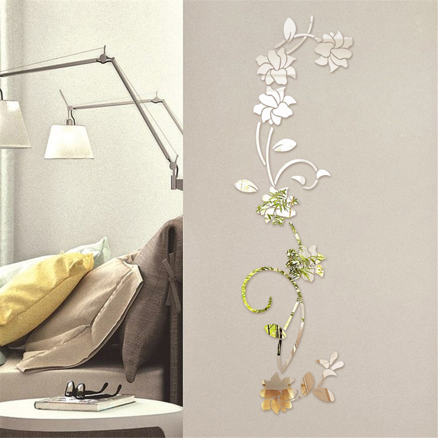 3D Flower Shape Acrylic Wall Sticker DIY Modern Stickers Decoration For Living Room Home