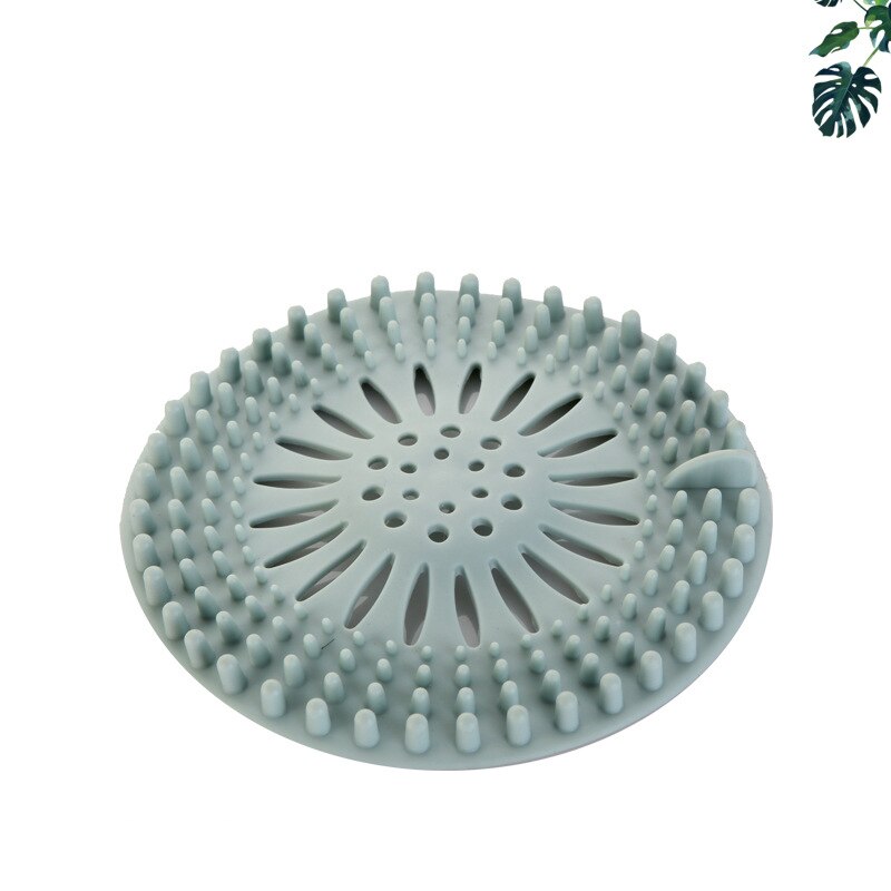 Hårfanger silikone hårproppefælde brusebad anti-blokerende filter let at installere og rengøre badeværelset køkken køkken tilbehør: Blå