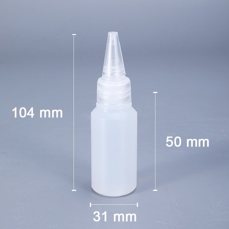 Bottiglia di plastica vuota per applicatore con punta trasparente bottiglia di plastica con tappo a punta per artigianato colla artistica bottiglia riutilizzabile in HDPE: 30ML