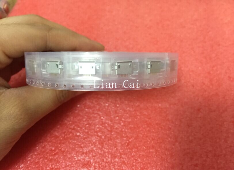 Conector Micro USB hembra de 5 pines, 100 piezas, SMD de 2 pies fijos, muy utilizado en tabletas, teléfonos y PDA