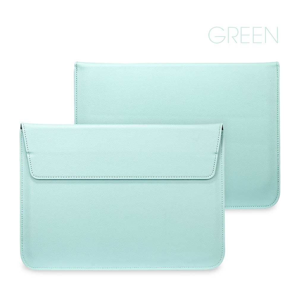 Étui de protection de manches en cuir PU pour Apple Macbook Air Pro Retina 11 12 13 15, housse pour ordinateur portable 13.3 pouces, Mac book: Model A1708 A2159 / Green